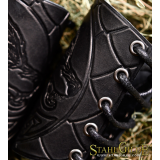 A Pair Leather Bracers Armor Wolves Celtic